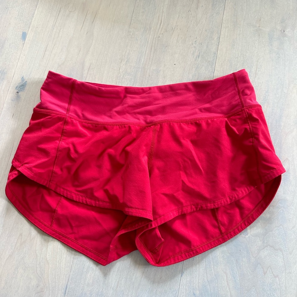 Lululemon speed up shorts size 2 — red